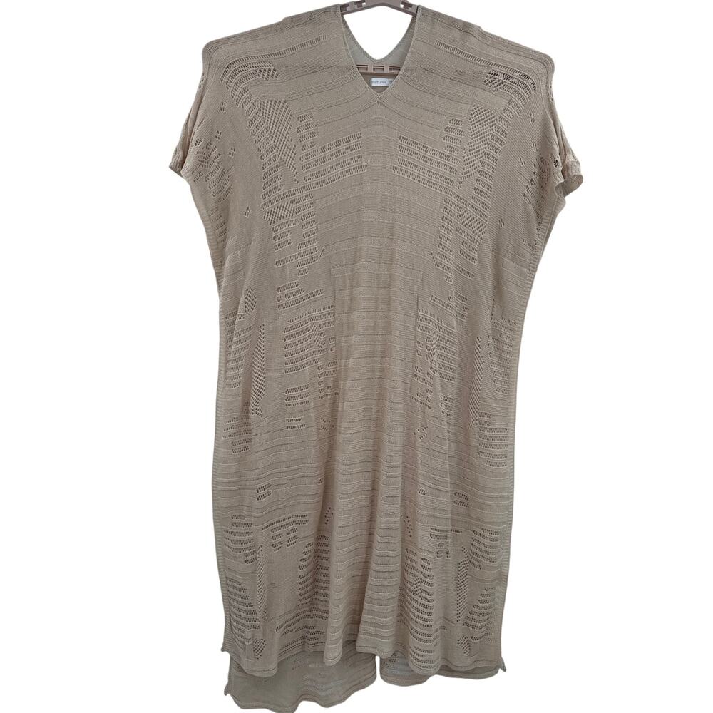 MerSea souk loose knit tunic poncho cover up beige size one size - Picture 2 of 9